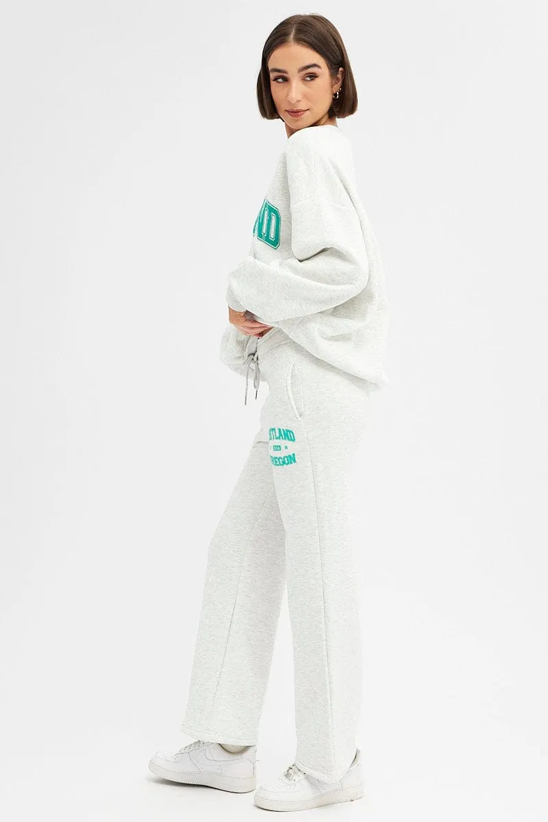 Grey Track Pants Relaxed Fit sold by Ally Fashion product image thumbnail 4