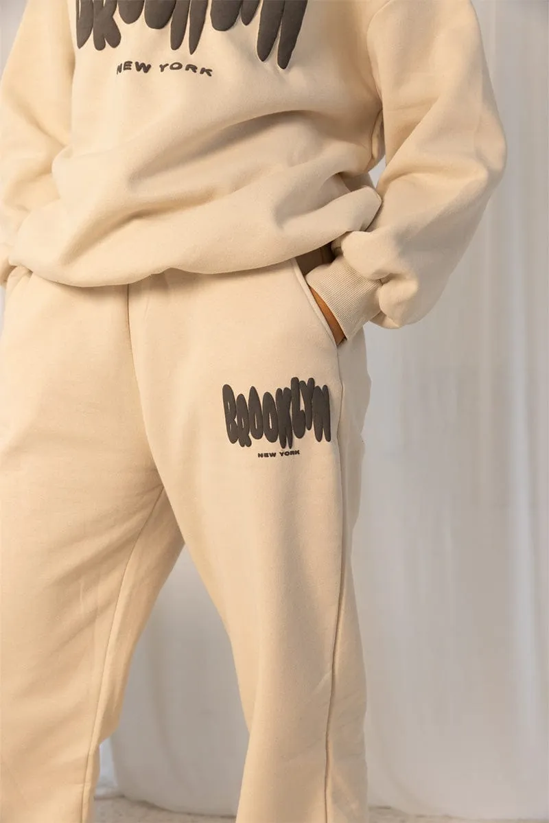 Beige Track Pants High Rise sold by Ally Fashion