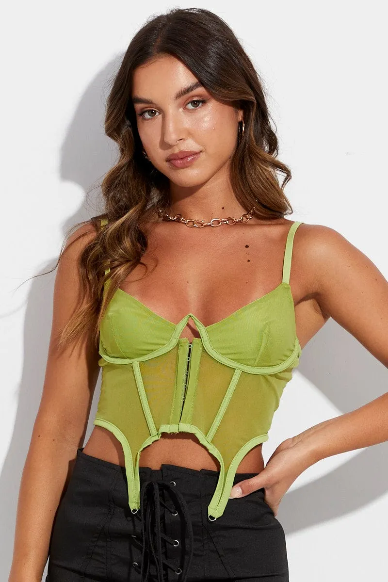 Green Garter Corset Singlet Crop sold by Ally Fashion product image thumbnail 3