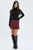 Red Check Pleated Mini Skirt sold by Ally Fashion