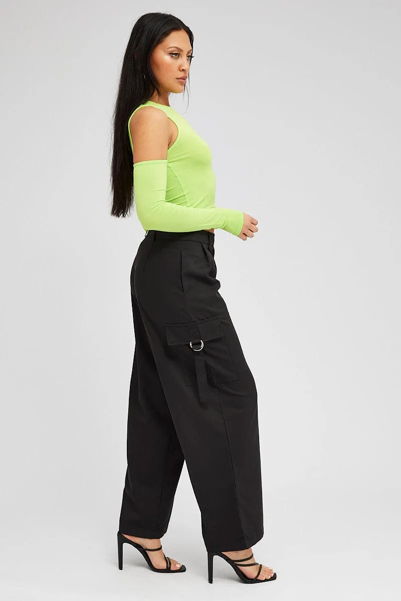 Black Wide Leg Pants Low Rise sold by Ally Fashion product image thumbnail 4
