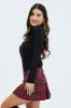 Red Check Pleated Mini Skirt sold by Ally Fashion