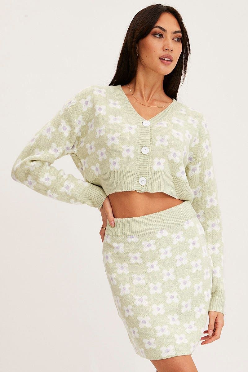 Print Knit Skirt Mini High Rise sold by Ally Fashion