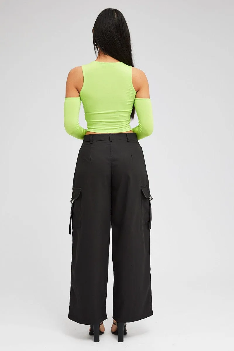 Black Wide Leg Pants Low Rise sold by Ally Fashion product image thumbnail 5