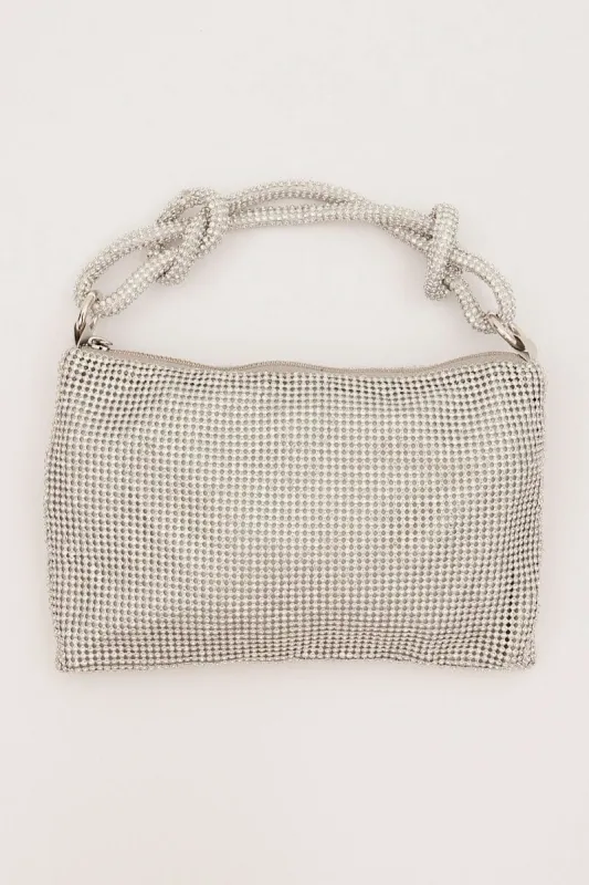 Silver Rhinestone Detail Shoulder Bag sold by Ally Fashion