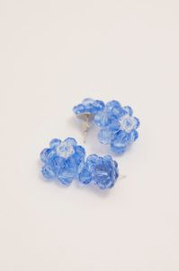 Blue Beaded Flower Earrings sold by Ally Fashion