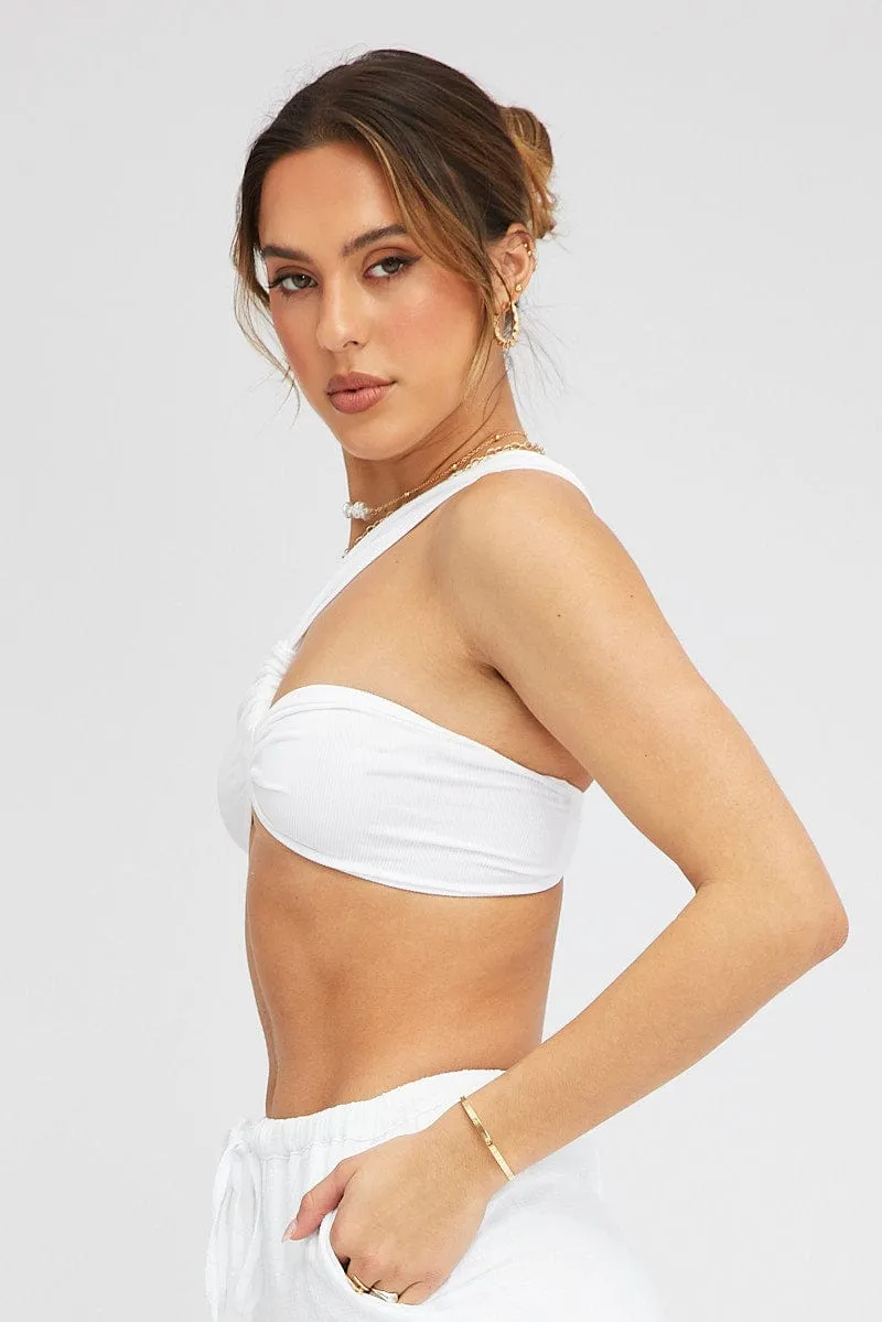 White Bralette Twist One Shoulder Seamless sold by Ally Fashion product image thumbnail 4