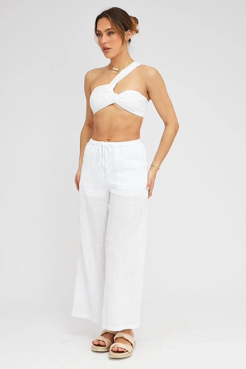 White Bralette Twist One Shoulder Seamless sold by Ally Fashion product image thumbnail 2