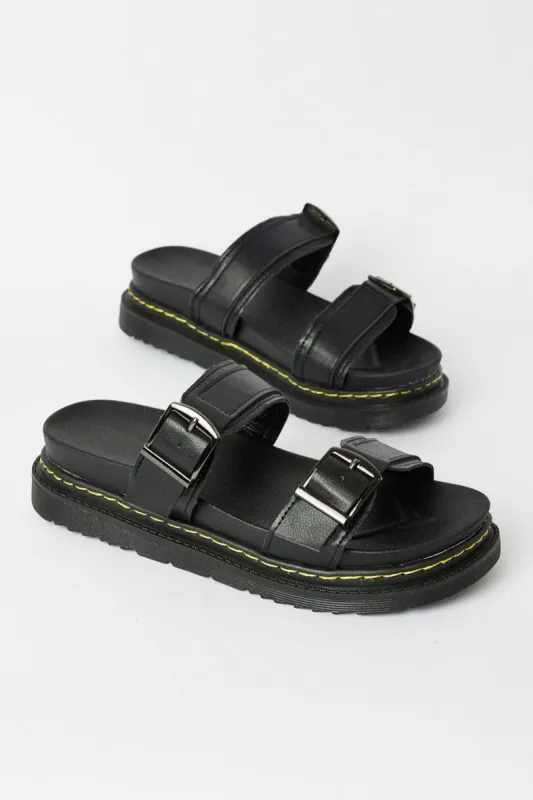 Black Double Buckle Sandals sold by Ally Fashion