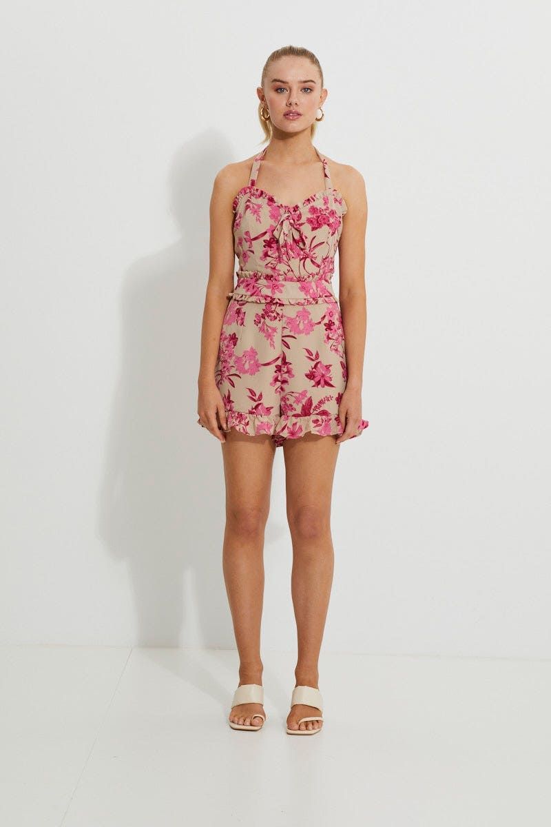 Print Designer Halterneck Ruffle Playsuit sold by Ally Fashion product image thumbnail 5