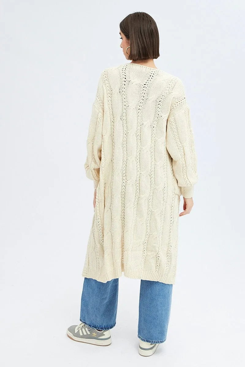 Camel Longline Cardigan Cable Knit sold by Ally Fashion product image thumbnail 5