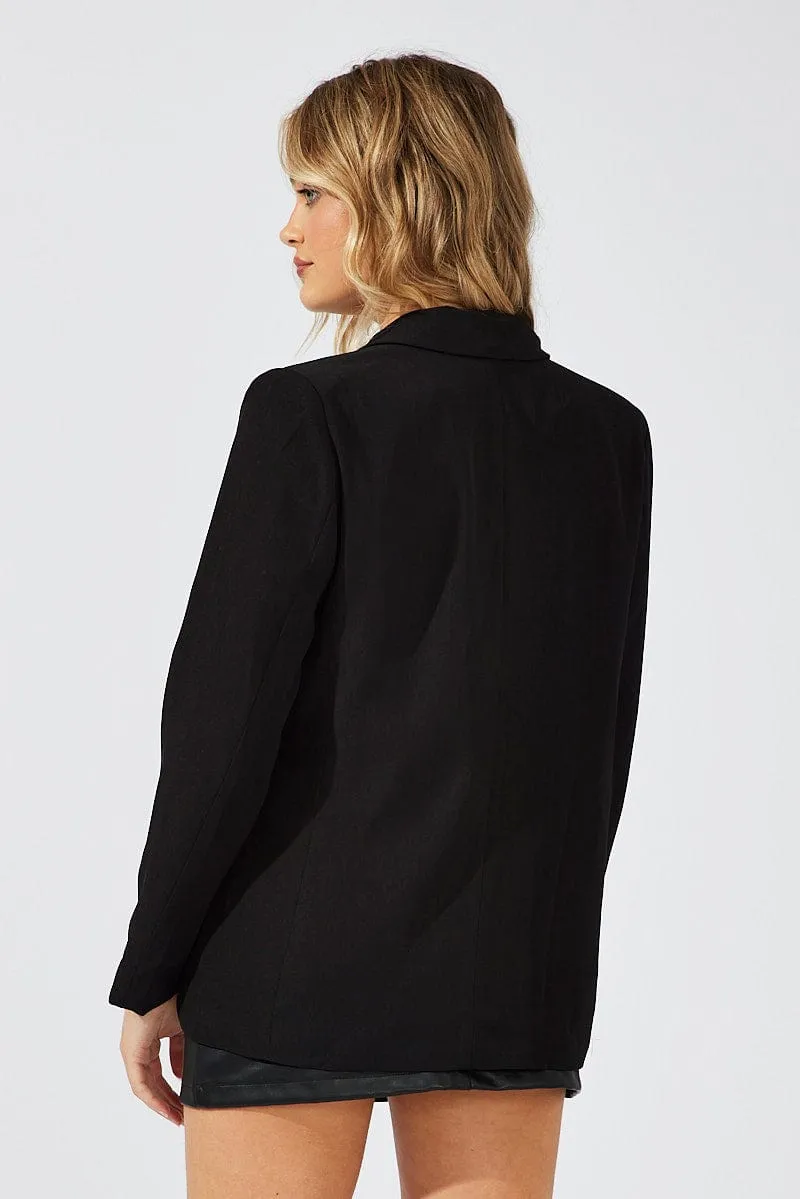 Black Jacket Long Sleeve Collar Neck sold by Ally Fashion product image thumbnail 5