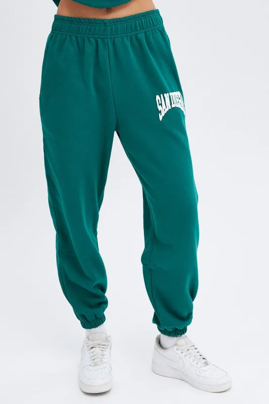 Green Track Pants High Rise Jogger sold by Ally Fashion