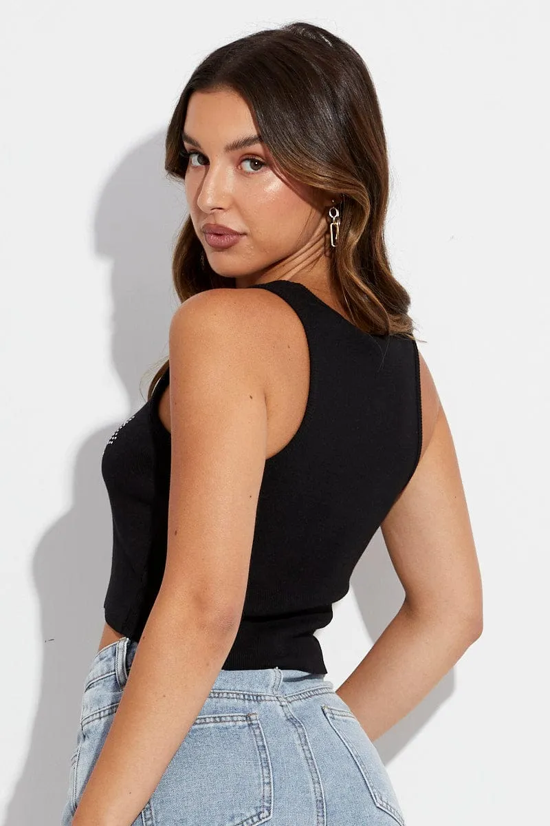 Black Crop Tank Sleeveless sold by Ally Fashion product image thumbnail 5