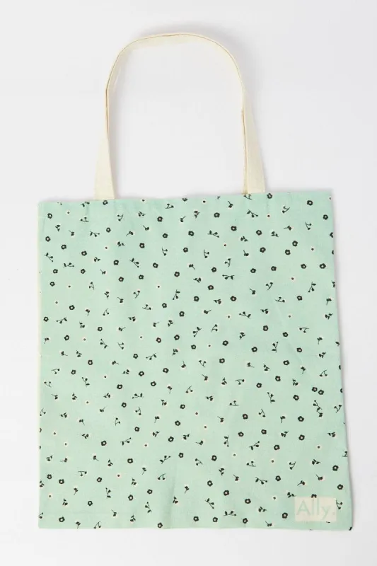 Blue Ditsy Floral Printed Tote Bag sold by Ally Fashion
