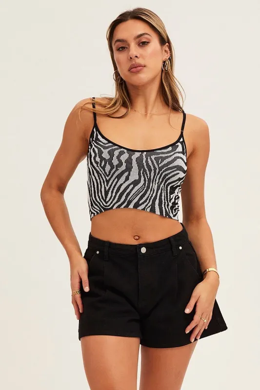 Black High Rise Pleats Denim Shorts sold by Ally Fashion