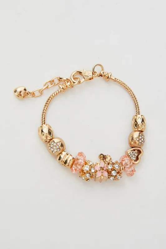 Gold Christmas Flower Charm Gold Plating Bracelet sold by Ally Fashion
