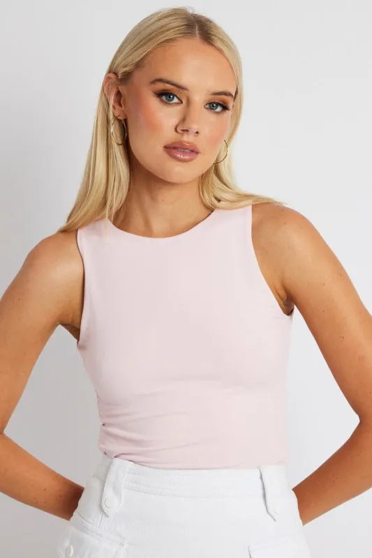 Pink Supersoft Tank Sleeveless sold by Ally Fashion
