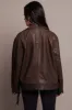 Brown Biker Jacket Faux Leather Oversized sold by Ally Fashion