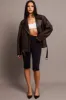Brown Biker Jacket Faux Leather Oversized sold by Ally Fashion
