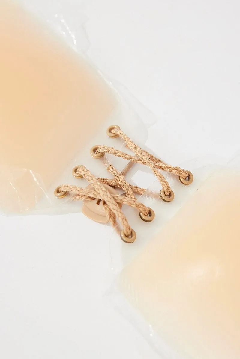 Beige Silicone Lace Up Self Adhesive Bra sold by Ally Fashion product image thumbnail 2