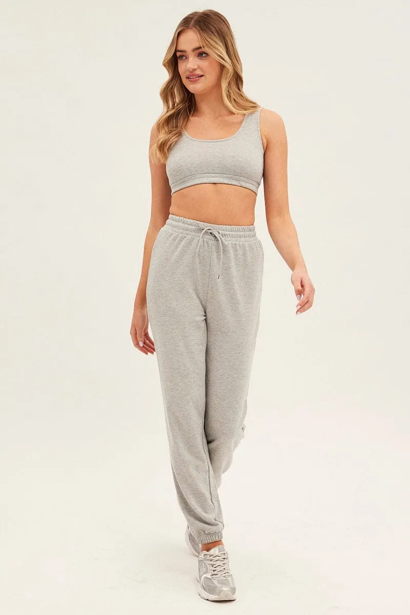 Grey Basic Crop Top sold by Ally Fashion product image thumbnail 2
