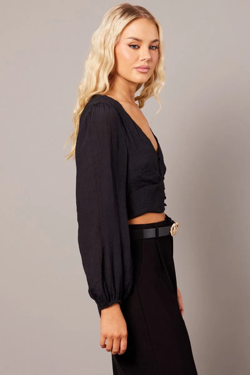 Black Crop Top Long Sleeve sold by Ally Fashion product image thumbnail 4
