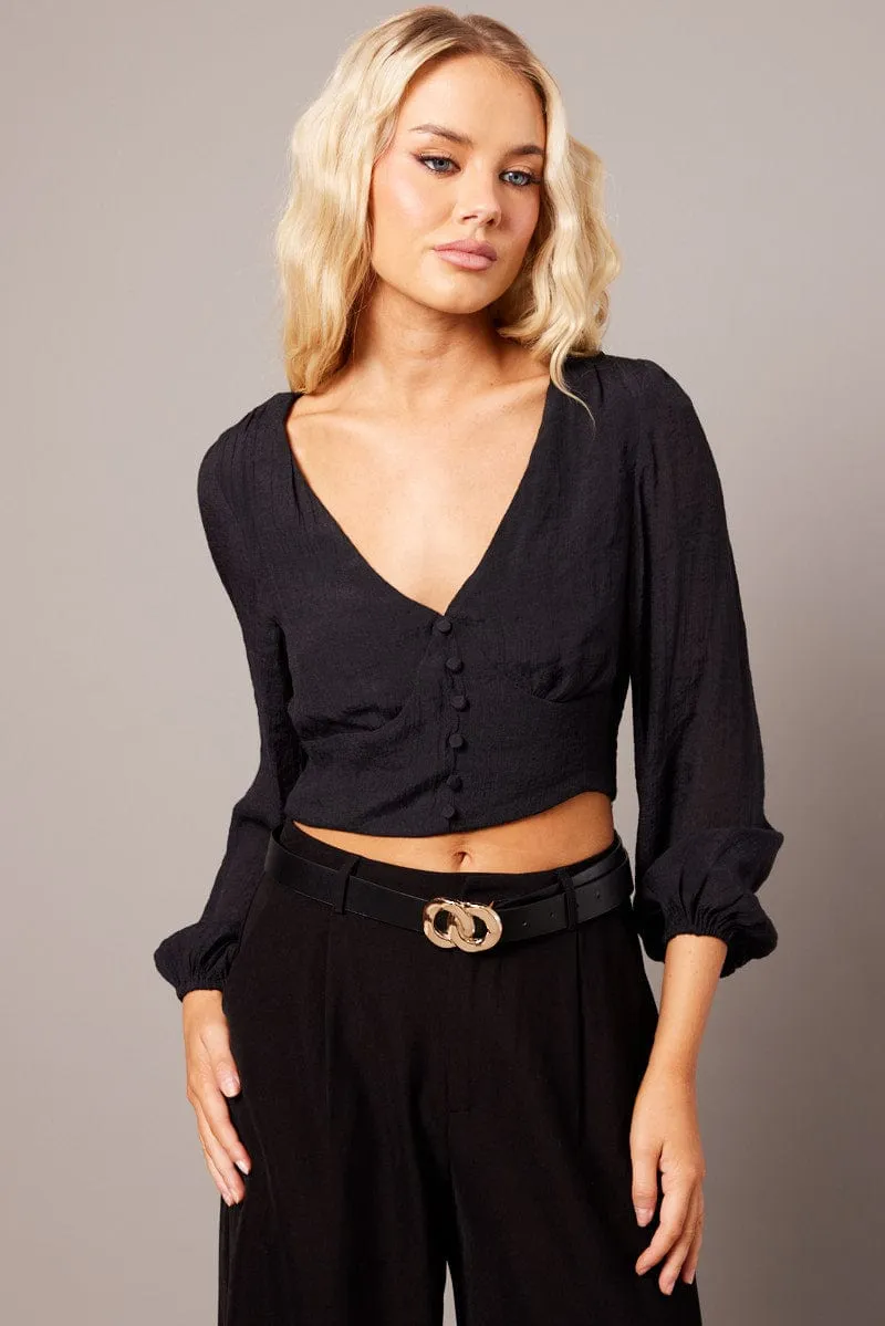 Black Crop Top Long Sleeve sold by Ally Fashion product image thumbnail 3