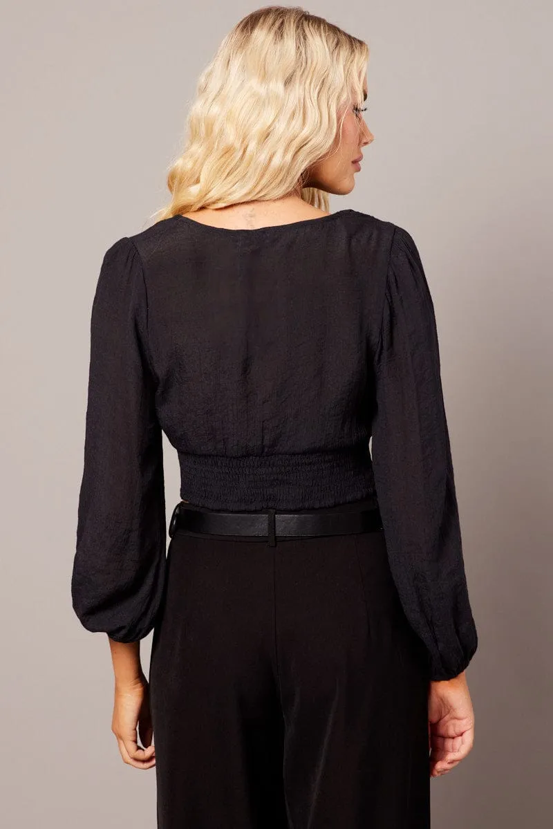 Black Crop Top Long Sleeve sold by Ally Fashion product image thumbnail 5