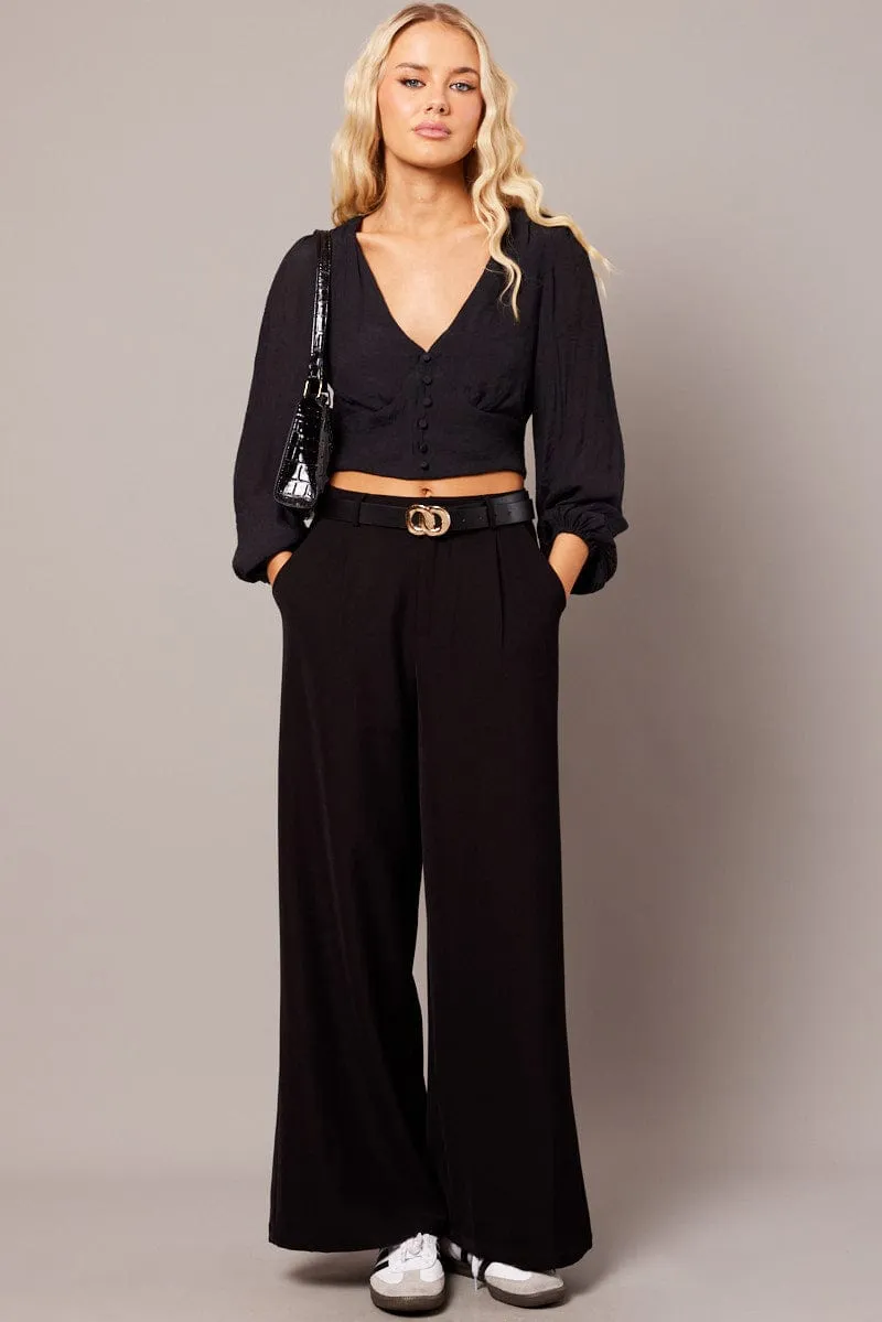 Black Crop Top Long Sleeve sold by Ally Fashion product image thumbnail 2