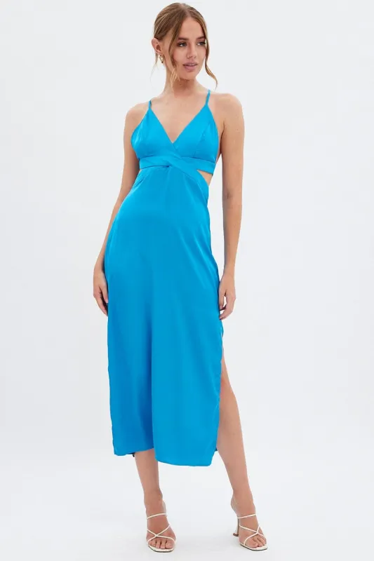 Blue Cutout Midi Dress sold by Ally Fashion