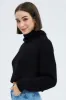 Black Knit Jumper Turtle Neck Chenille sold by Ally Fashion
