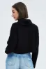 Black Knit Jumper Turtle Neck Chenille sold by Ally Fashion