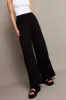 Black Wide Leg Pants High Rise Textured Fabric sold by Ally Fashion
