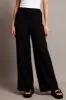 Black Wide Leg Pants High Rise Textured Fabric sold by Ally Fashion
