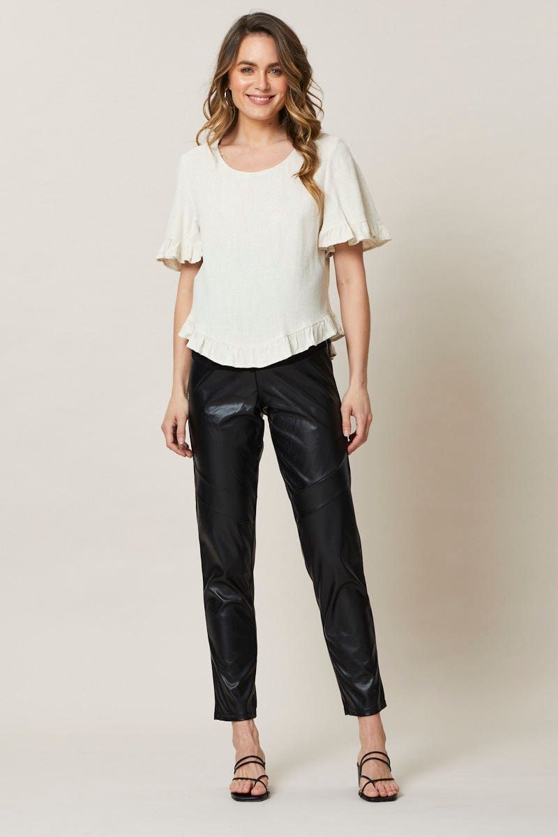 Black Maternity Bump Support Faux Leather Legging sold by Ally Fashion