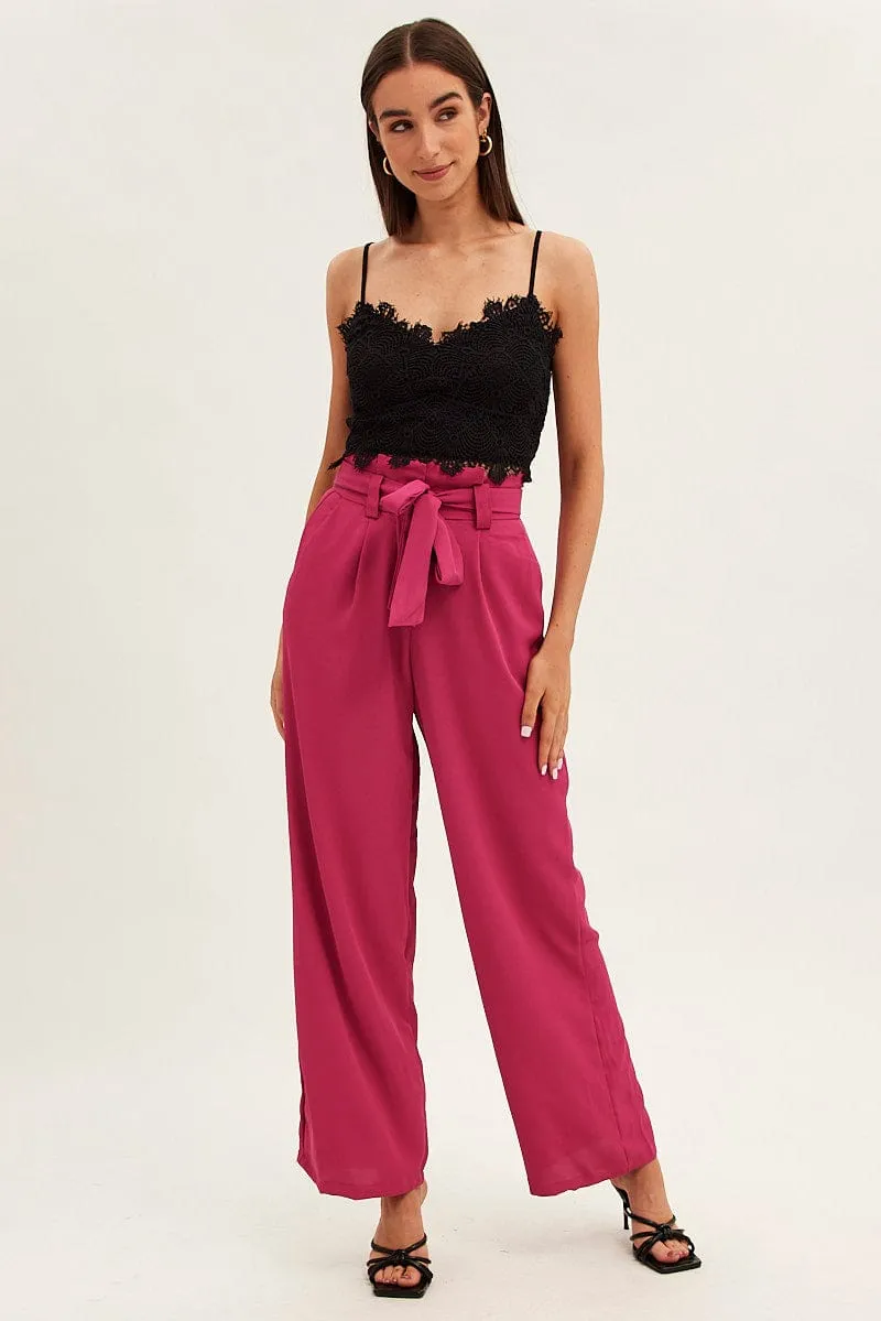 Black Crop Top Sleeveless Sweetheart Neckline Cami Lace sold by Ally Fashion product image thumbnail 2