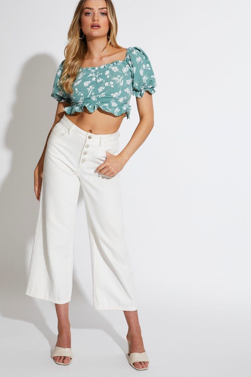 Print Crop Top Short Sleeve sold by Ally Fashion product image thumbnail 2