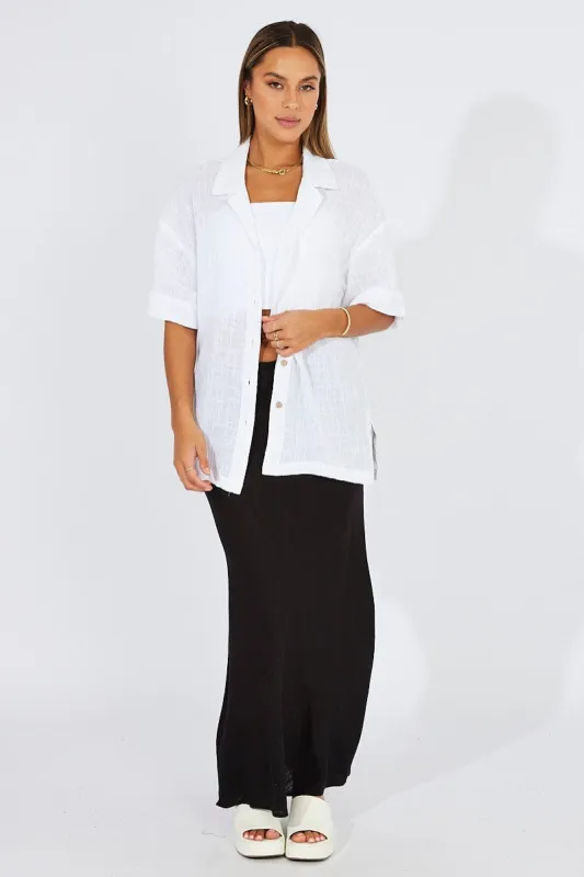 White Shirt Short Sleeve Collared Neck sold by Ally Fashion