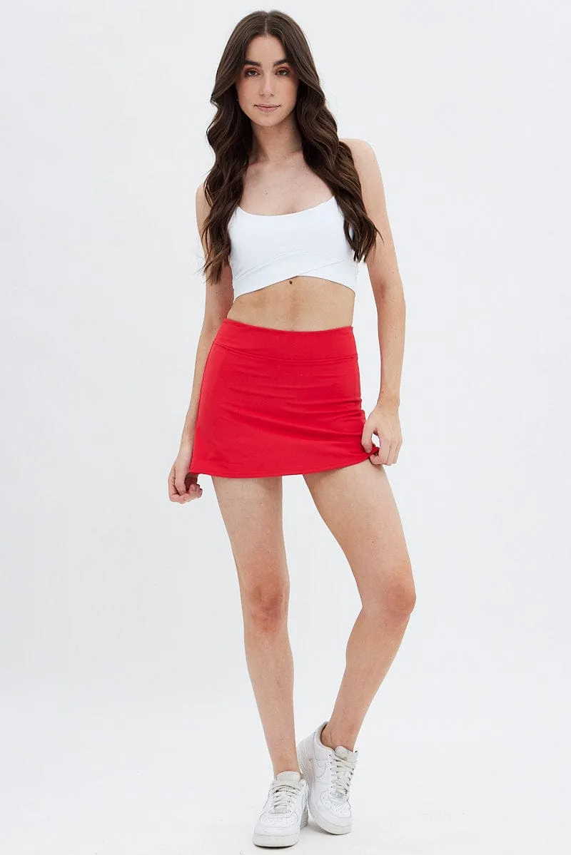 Red Tennis Skirt Mini Active sold by Ally Fashion product image thumbnail 3