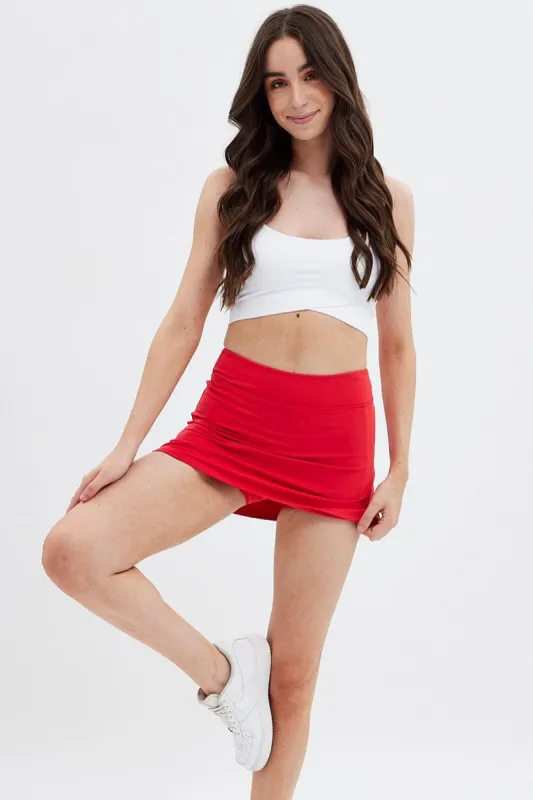 Red Tennis Skirt Mini Active sold by Ally Fashion
