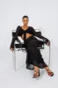 Black Maxi Skirt Mesh Asymmetric Ruffle sold by Ally Fashion