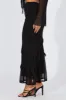 Black Maxi Skirt Mesh Asymmetric Ruffle sold by Ally Fashion