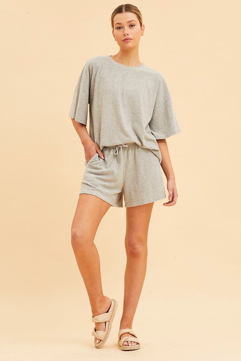 Grey Lounge Short Relaxed Fit sold by Ally Fashion product image thumbnail 2