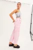 Pink Cargo Pants Relaxed Wide Leg sold by Ally Fashion