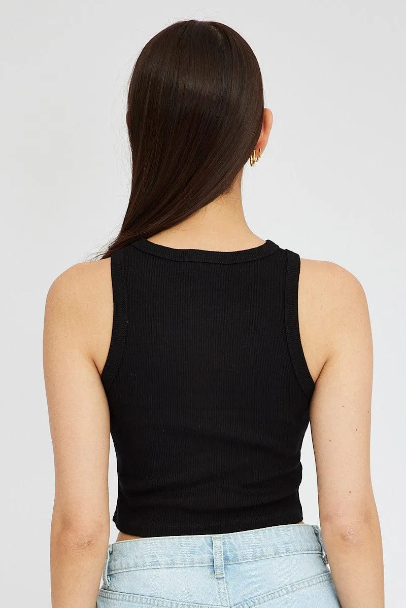 Black Tank Top Sleeveless Crew Neck sold by Ally Fashion product image thumbnail 5