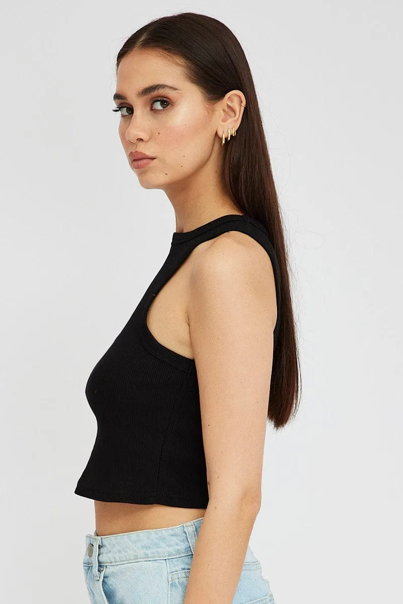 Black Tank Top Sleeveless Crew Neck sold by Ally Fashion product image thumbnail 4