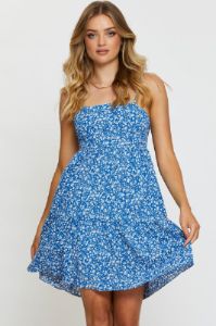 Print Mini Dress Sleeveless Square Neck sold by Ally Fashion