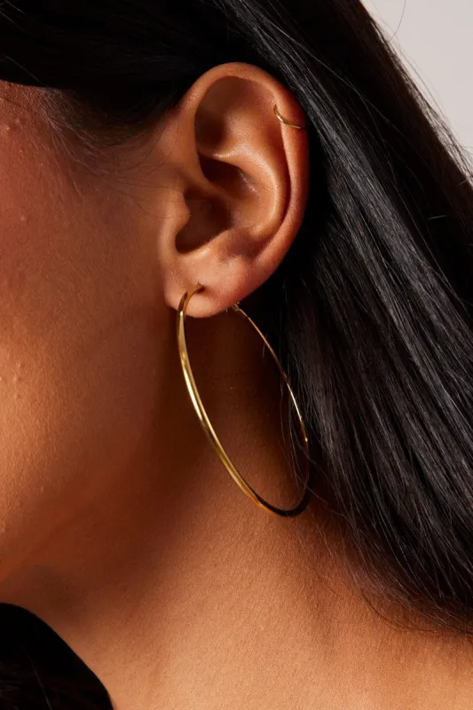 Gold Large Hoop Earrings sold by Ally Fashion