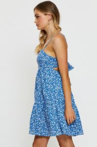 Print Mini Dress Sleeveless Square Neck sold by Ally Fashion